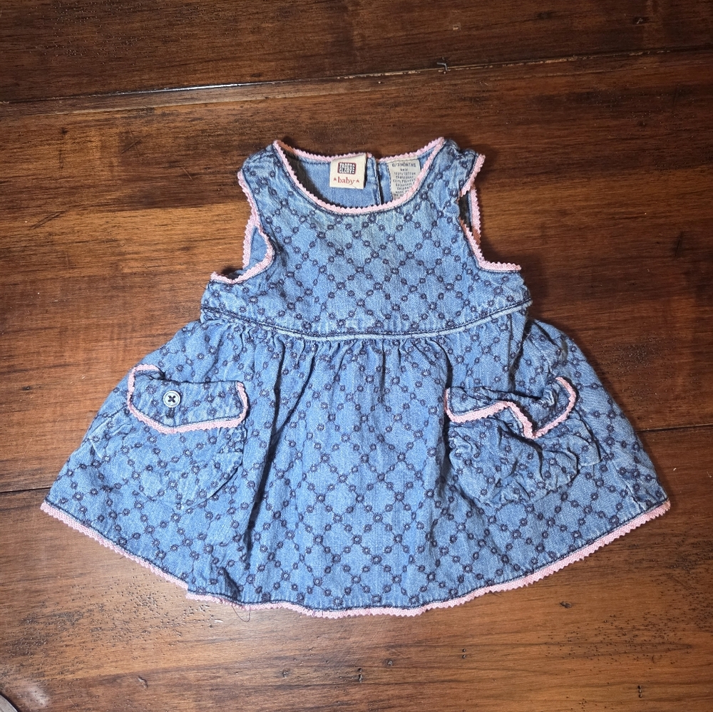 Vintage Faded Glory Blue and Pink Kids Casual Dress